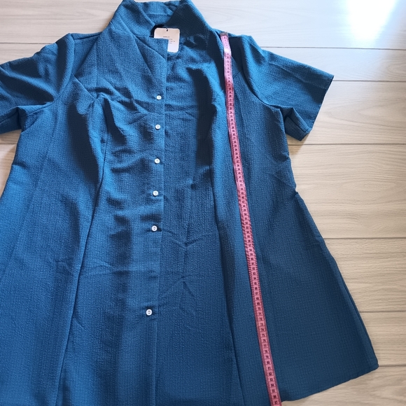 Plus Size Single Breasted Belted Shirt Dress - Picture 8 of 16